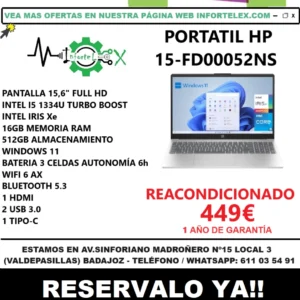 Oferta Portatil HP 15fd0052ns FullHD i5 1334U 16gb 512gb Nvme Windows 11 - Imagen 7