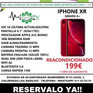 Oferta Smartphone Iphone XR 64GB Rojo Reacondicionado - Imagen 3
