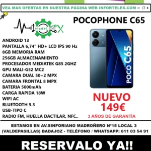 Oferta Smartphone Xiaomi Pocophone C65 8GB 256GB Azul Nuevo - Imagen 4