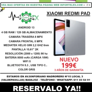 Oferta Tablet Xiaomi Redmi PAD 11 Pulgadas 2K 4gb 128gb Gris Nueva - Imagen 4