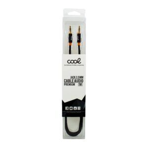 Cable Jack 3.5 mm a Jack 3.5 mm COOL Audio-Audio Nylon Negro (1m) - Imagen 3