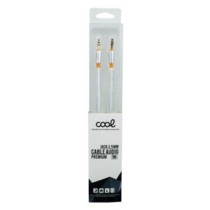 Cable Jack 3.5 mm a Jack 3.5 mm COOL Audio-Audio Nylon Plateado (1m) - Imagen 3