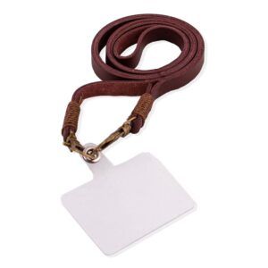 Cordón Colgante Polipiel COOL Universal con Tarjeta para Smartphone Marrón - Imagen 3