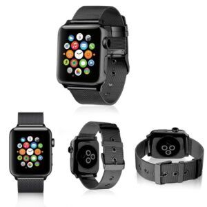 Correa COOL para Apple Watch Series 1 / 2 / 3 / 4 / 5 / 6 / 7 / 8 / 9 / SE (38 / 40 / 41 mm) Metal Negro - Imagen 3
