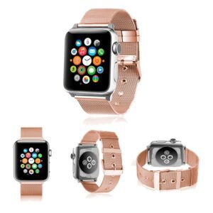 Correa COOL para Apple Watch Series 1 / 2 / 3 / 4 / 5 / 6 / 7 / 8 / 9 / SE (42 / 44 / 45 mm) Metal Rose Gold - Imagen 3