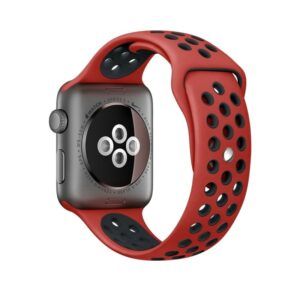 Correa COOL para Apple Watch Series 1 / 2 / 3 / 4 / 5 / 6 / 7 / 8 / 9 / SE (42 / 44 / 45 mm) Sport Rojo-Negro - Imagen 3