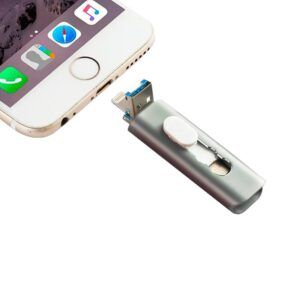 Pen Drive USB x32 GB COOL (3 En 1) Lightning / Tipo-C / USB Gris - Imagen 3