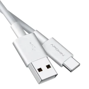 Cable de Datos y Carga Rapida 3.0A APOKIN USB 2.0 a Tipo C 2Metros - Blanco - Imagen 2