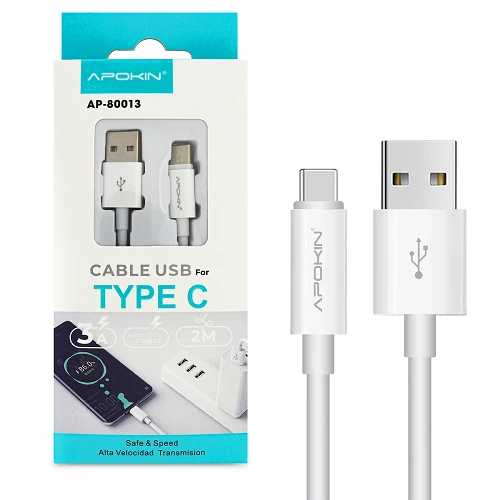 cable-de-datos-y-carga-rapida-30a-apokin-usb-20-a-tipo-c-2metros-blanco.webp
