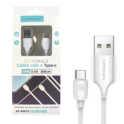 cable-de-datos-y-carga-rapida-30a-apokin-usb-24-a-tipo-c-3-metros-blanco.webp