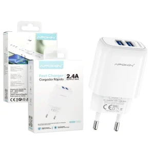 Cargador Doble USB-A 2.4 A Sin Cable APOKIN PC913Y - Blanco - Imagen 5