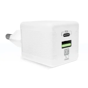 Cargador Doble USB-A+PD 20W-3.0A Cable Lightning APOKIN PC820Y - Blanco - Imagen 3