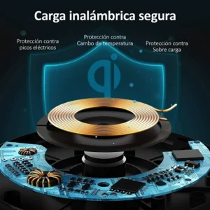 Cargador Inalambrico APOKIN qi 15W Carga Rapida - Negro - Imagen 5