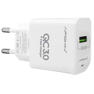 Cargador Rapido Entrada 18w 3.0 USB-A 3.1A Sin Cable APOKIN - Blanco - Imagen 8