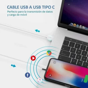 Cargador Rapido Red Entrada Doble 3.0 USBA 2.4A Lightning APOKIN - Blanco - Imagen 6