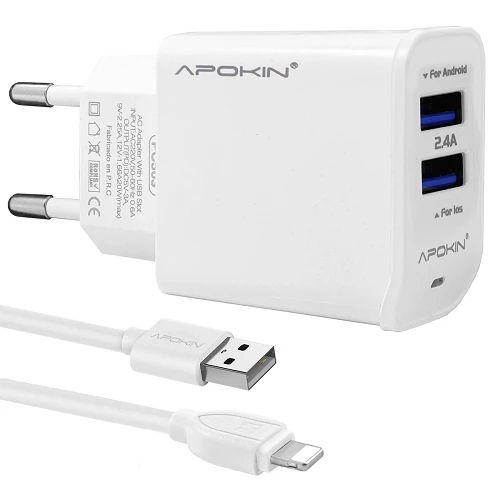 cargador-rapido-red-entrada-doble-30-usba-24a-lightning-apokin-blanco.webp