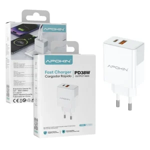 Cargador Red USB-A + Q.C 3.0 38W 3.1A  APOKIN 72094 - Imagen 1