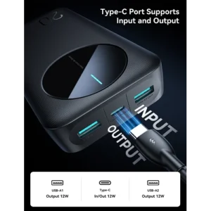 Joyroom Power Bank 20.000mAh JR-PBF14 2.4A LED Negro - Imagen 3