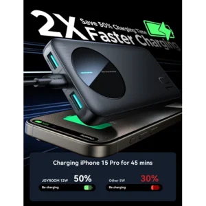 Joyroom Power Bank 22.5w 10.000mAh JR-PBF12 2.4A LED Negro - Imagen 5