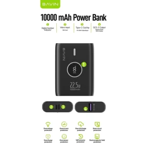 Power Bank Largo Tipo-C Carga Rapida 10.000mha 22.5w Bavin - Imagen 9