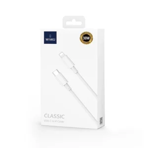 Wiwu Cable Tipo-C a Lightning C008 Classic 30W 1.2M Blanco - Imagen 5